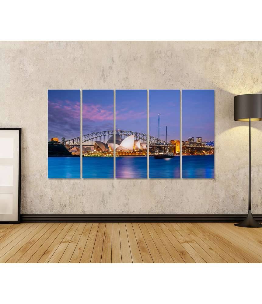 Islandburner Bild auf Leinwand Sonnenuntergang über der Skyline von Downtown Sydney, Australien Exklusivangebot