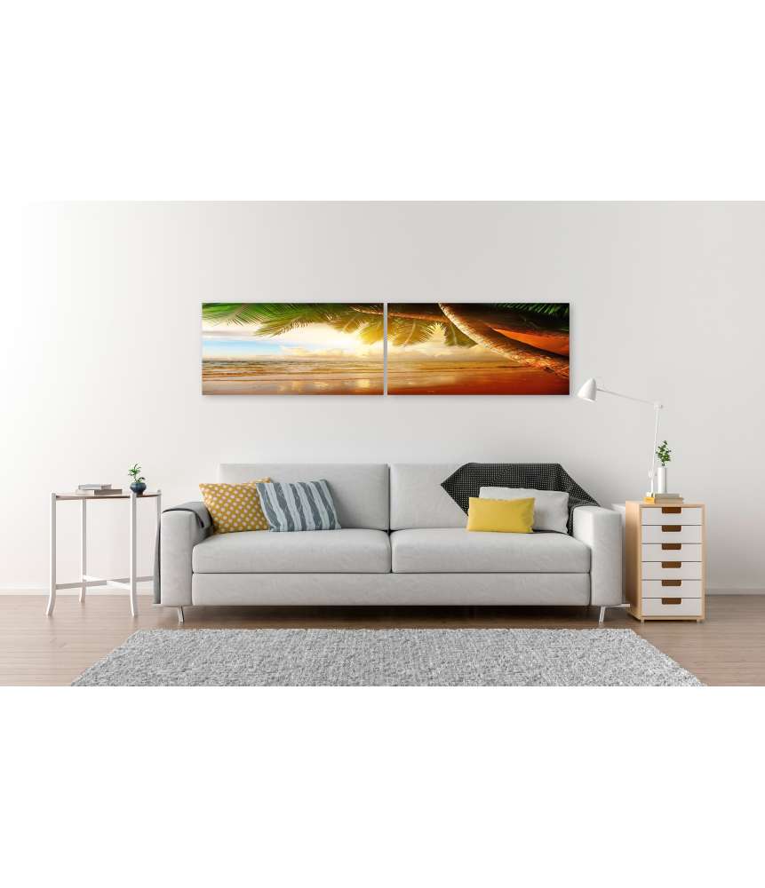 Islandburner Bild auf Leinwand Karibischer Sonnenaufgang am Strand Weihnachtsangebot
