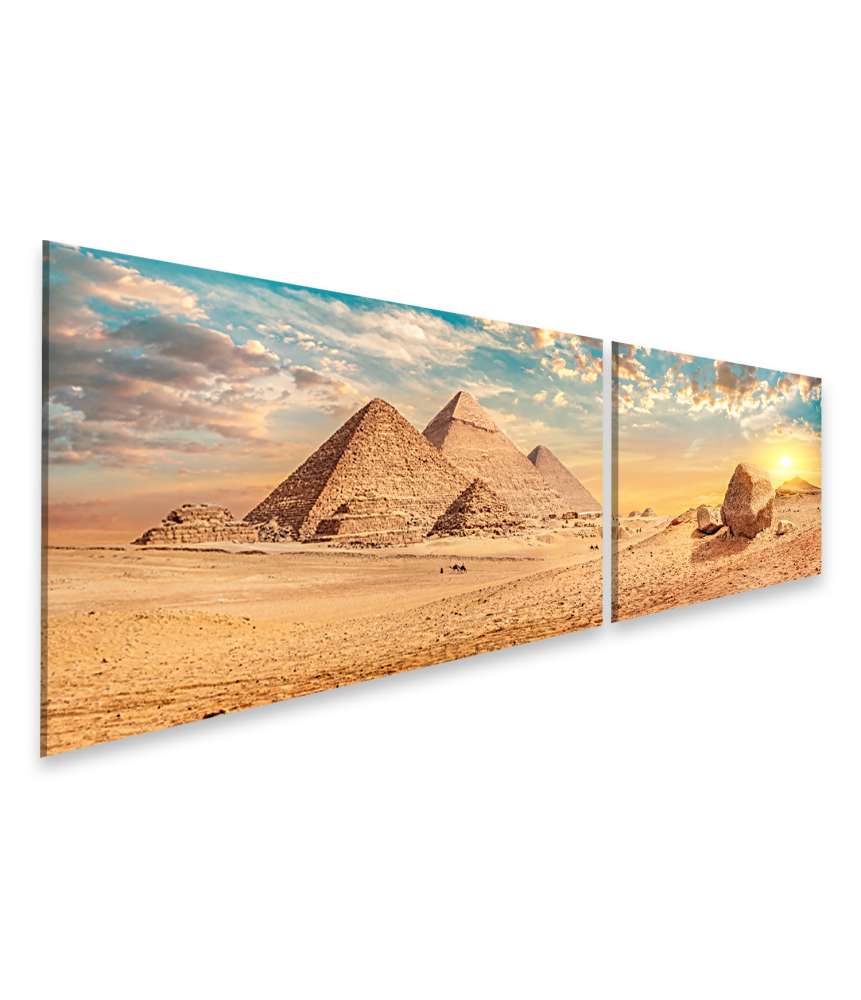 Islandburner Bild auf Leinwand Majestätische Pyramiden erheben sich in der Wüste von Gizeh Jubiläumsangebot