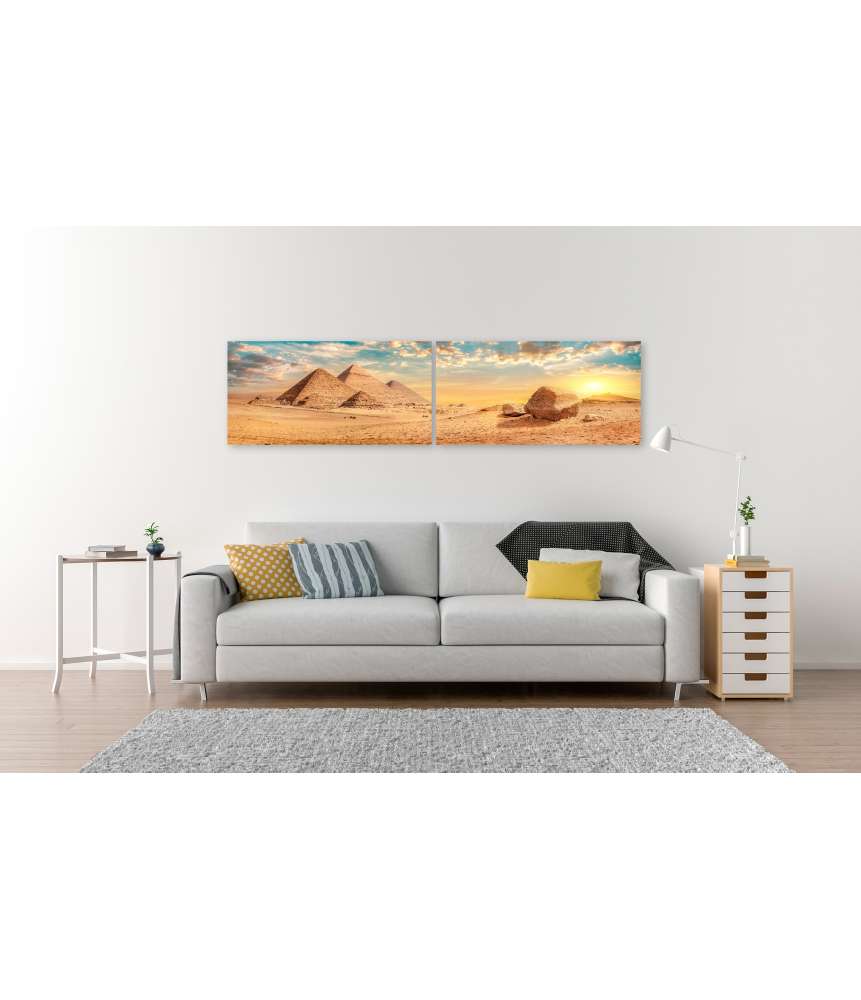 Islandburner Bild auf Leinwand Majestätische Pyramiden erheben sich in der Wüste von Gizeh Jubiläumsangebot
