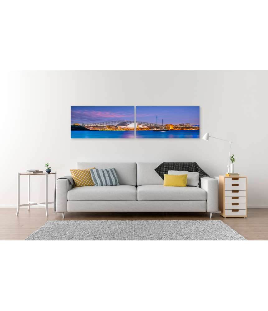 Islandburner Bild auf Leinwand Sonnenuntergang über der Skyline von Downtown Sydney, Australien Heißer Verkauf