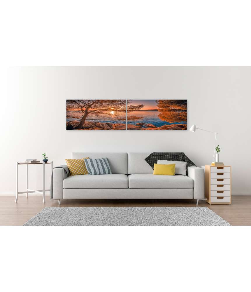 Islandburner Bild auf Leinwand Malerei der malerischen kroatischen Küste zwischen Sibenik und Primosten Top Angebot