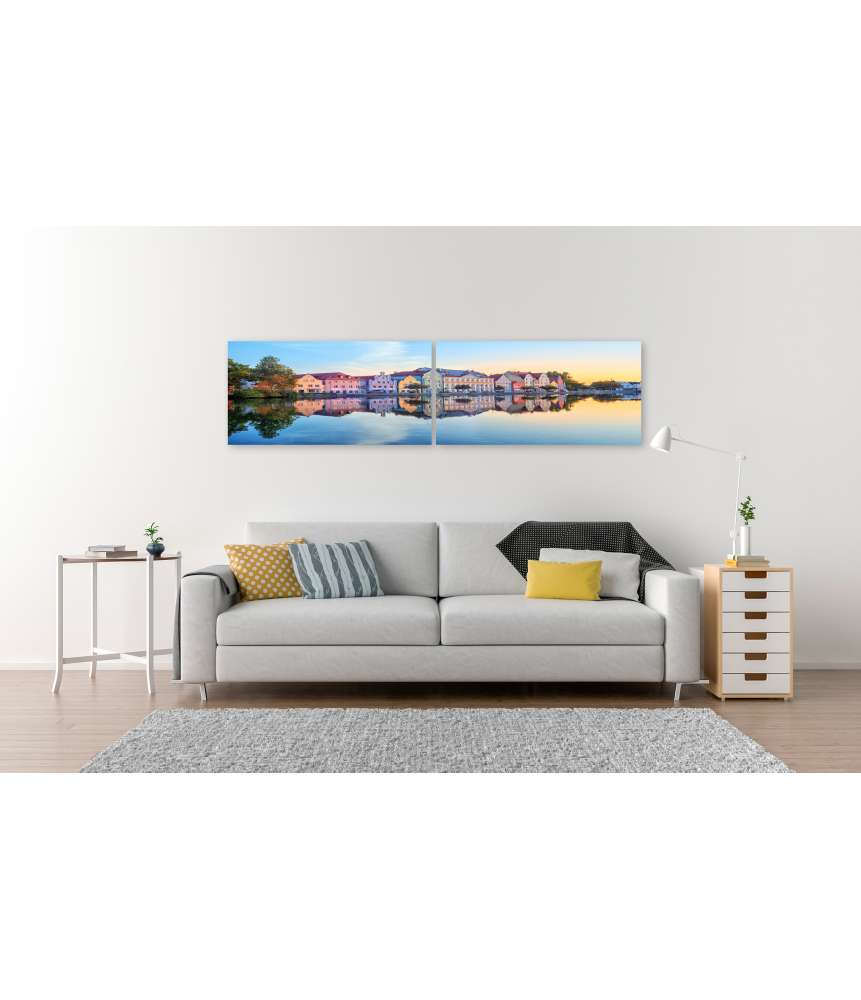 Islandburner Bild auf Leinwand Gotische Häuser an der Isar in der Altstadt von Landshut, Bayern, Deutschland Bestseller