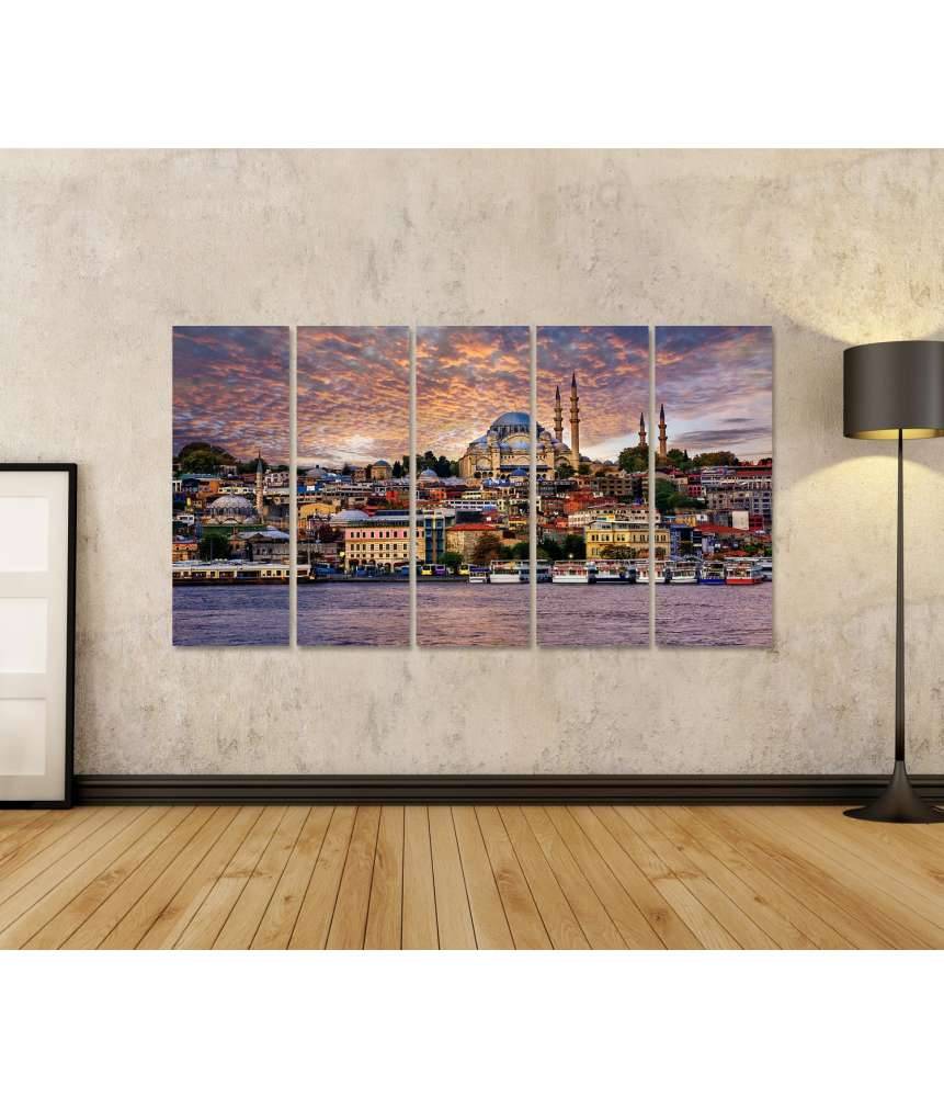 Islandburner Bild auf Leinwand Blick auf das Goldene Horn und die Altstadt von Istanbul, Türkei Kostenlose Rückgabe