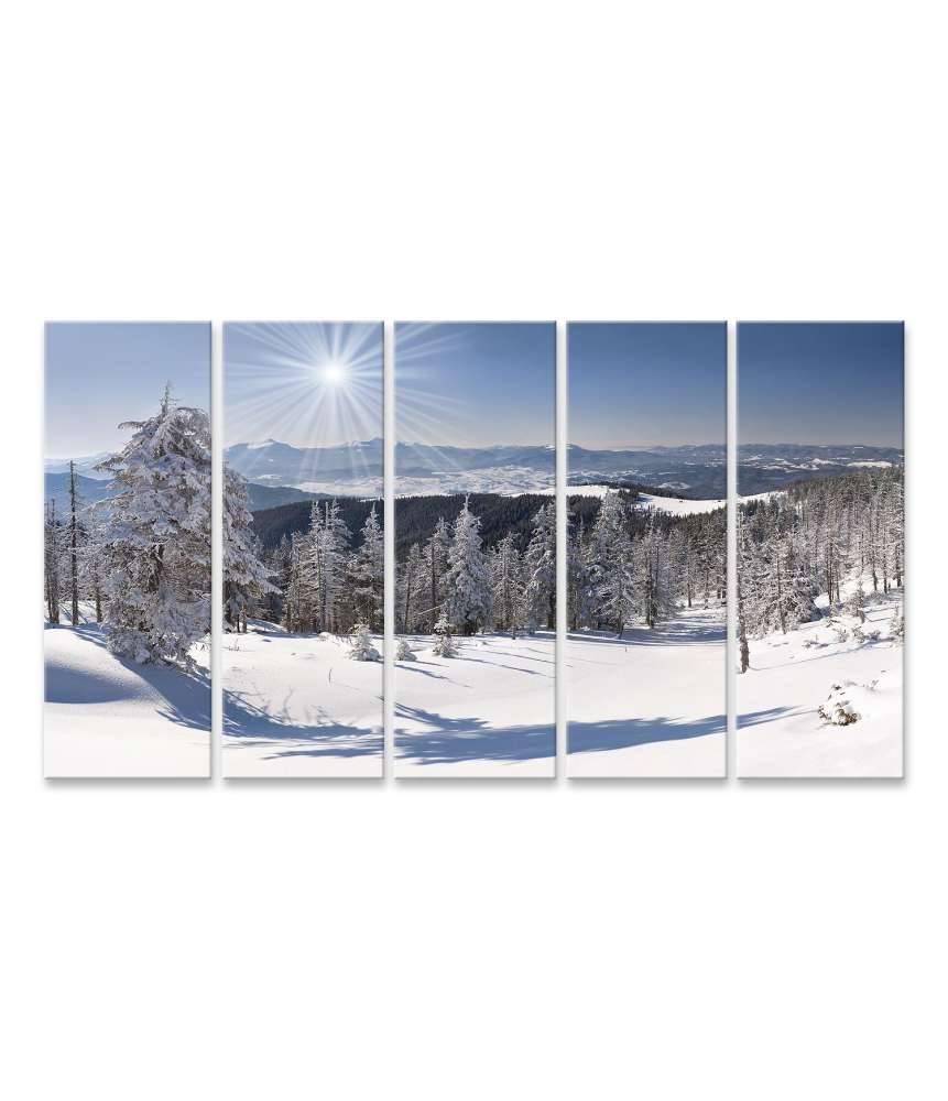 Islandburner Bild auf Leinwand Malerische Winterlandschaft in majestätischen Bergen Letzte 3 Tage