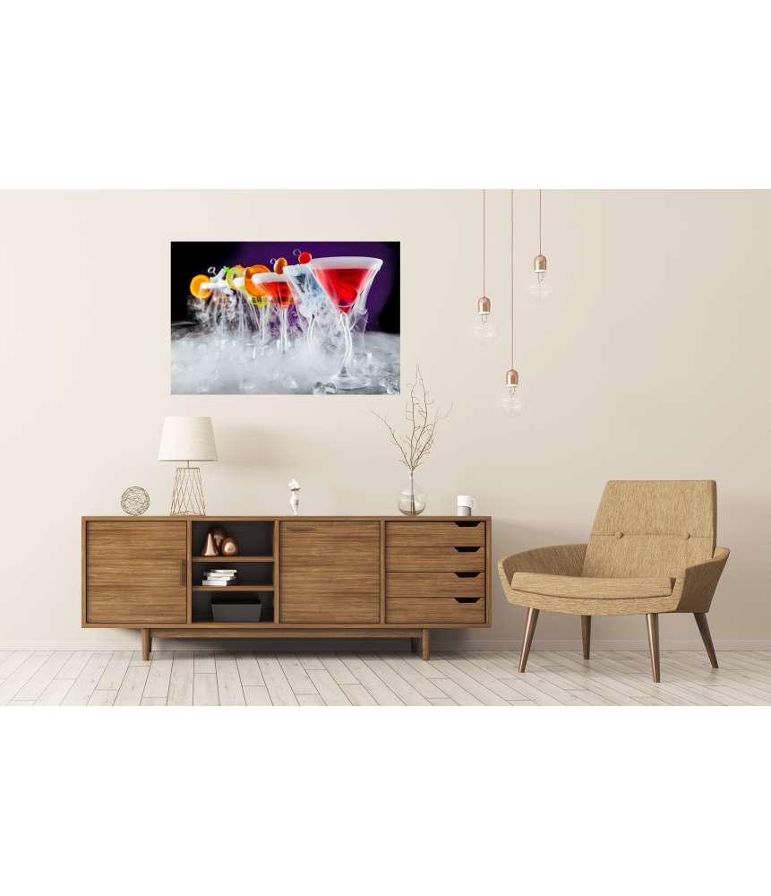 Islandburner Premium Poster Wandbild von Martini-Cocktails in einer Bar-Szene Bis zu 50% Rabatt