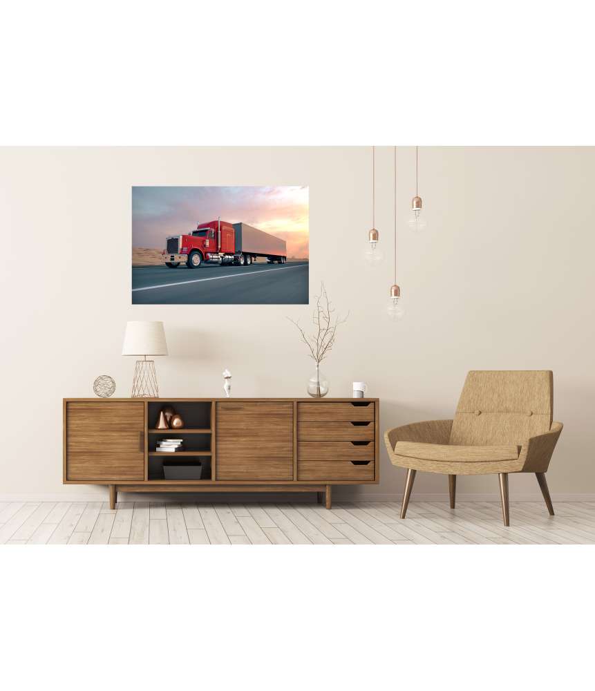 Islandburner Premium Poster Tageslichtaufnahme eines LKWs auf einer belebten Straße Bis zu 65% Rabatt
