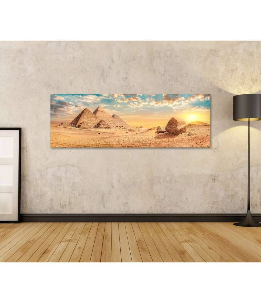 Islandburner Bild auf Leinwand Majestätische Pyramiden erheben sich in der Wüste von Gizeh Im Verkauf