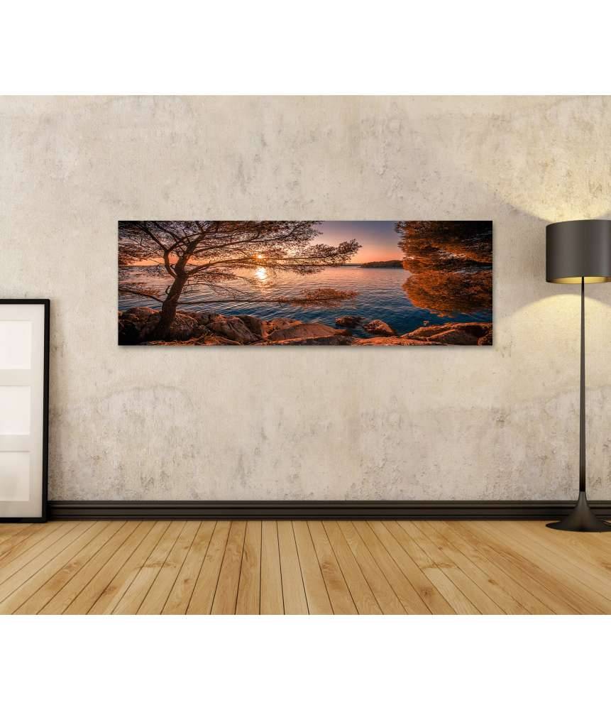 Islandburner Bild auf Leinwand Malerei der malerischen kroatischen Küste zwischen Sibenik und Primosten Rabatte dieses Monats