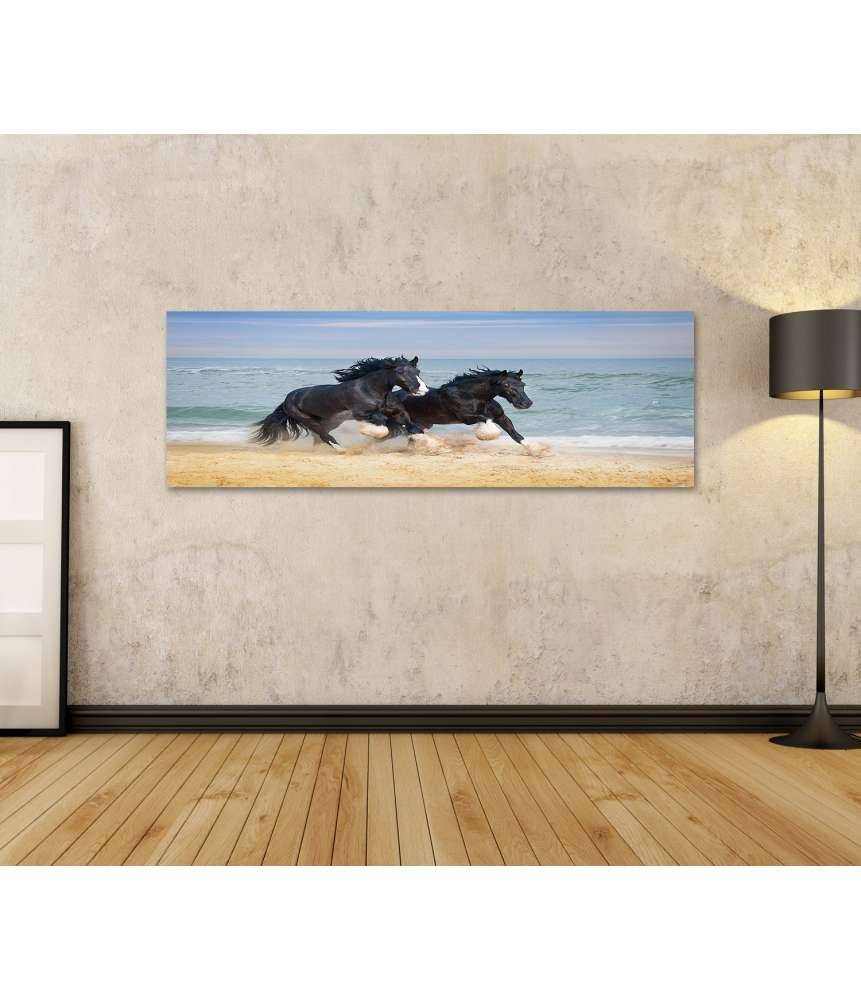 Islandburner Bild auf Leinwand Großes Wandbild mit zwei majestätischen Pferden für Kinderzimmer Fabrik Onlineshop