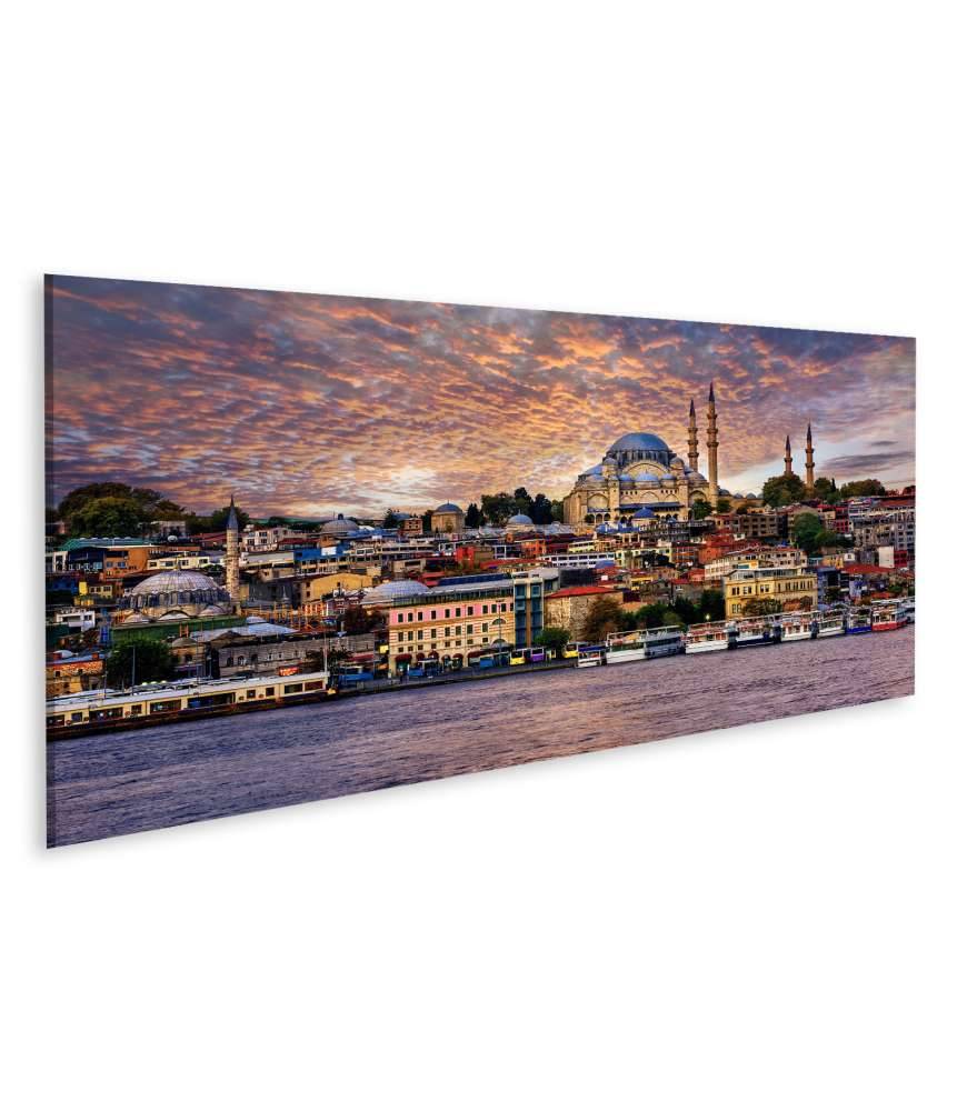 Islandburner Bild auf Leinwand Blick auf das Goldene Horn und die Altstadt von Istanbul, Türkei