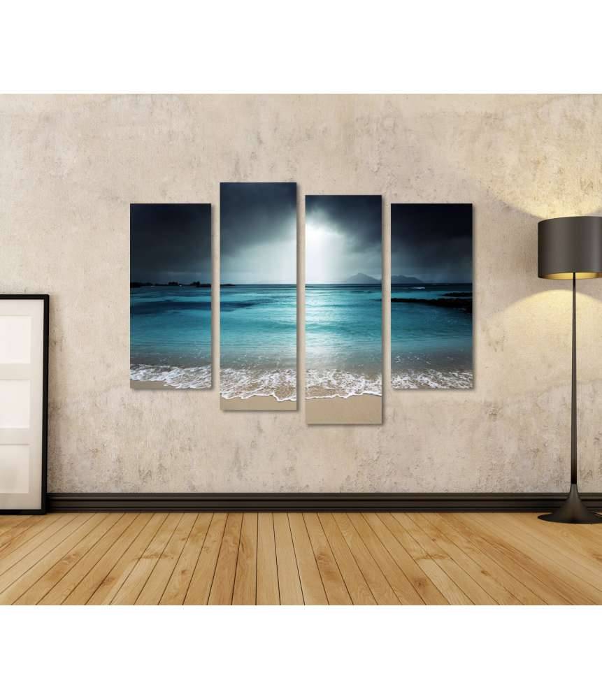 Islandburner Bild auf Leinwand Wandbild: Idyllischer Strand auf La Digue Island, Seychellen Preisnachlass