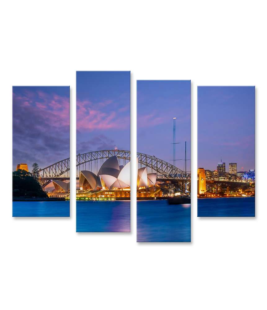 Islandburner Bild auf Leinwand Sonnenuntergang über der Skyline von Downtown Sydney, Australien