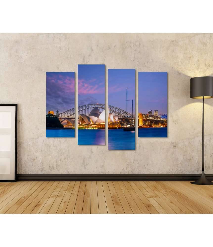 Islandburner Bild auf Leinwand Sonnenuntergang über der Skyline von Downtown Sydney, Australien Valentinstagsangebot