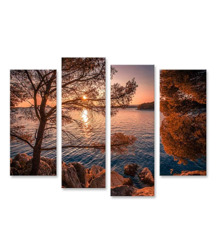 Islandburner Bild auf Leinwand Malerei der malerischen kroatischen Küste zwischen Sibenik und Primosten Jubiläumsangebot