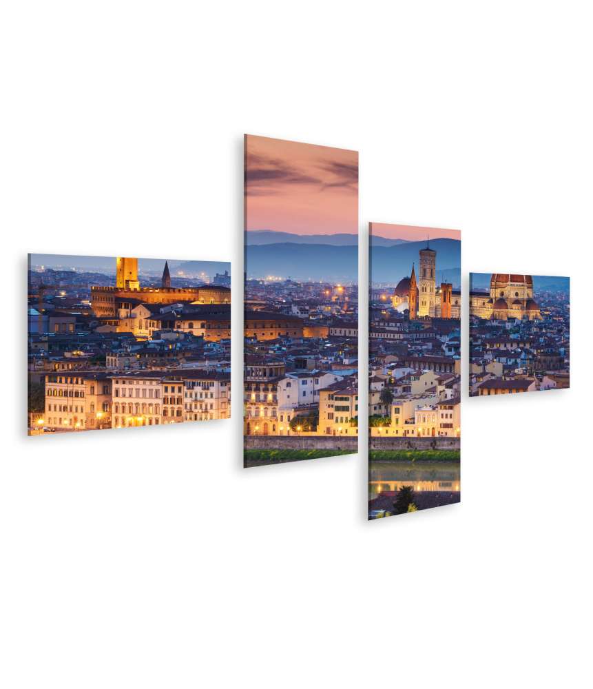 Islandburner Bild auf Leinwand Atemberaubender Sonnenuntergang über Florenz' Santa Maria Del Fiore Kathedrale Top Angebot