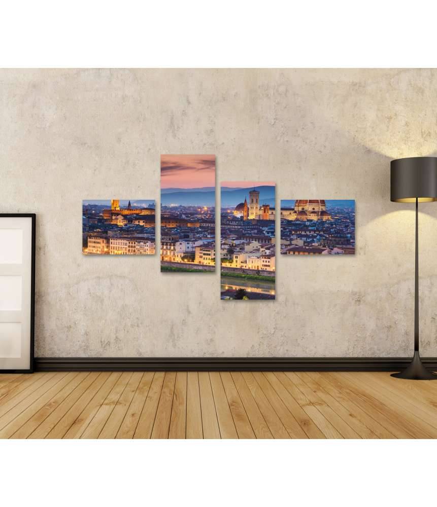 Islandburner Bild auf Leinwand Atemberaubender Sonnenuntergang über Florenz' Santa Maria Del Fiore Kathedrale Top Angebot