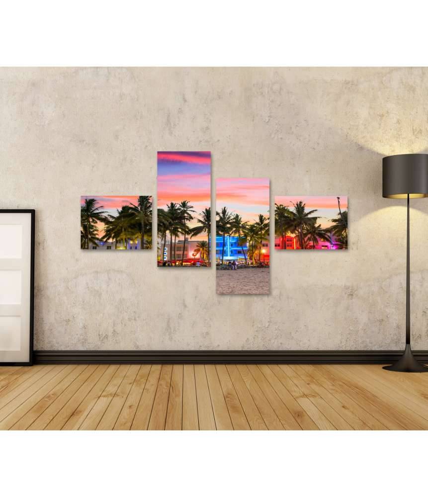 Islandburner Bild auf Leinwand Wandbild am Ocean Drive, Miami Beach, Florida, USA Neueste Mode