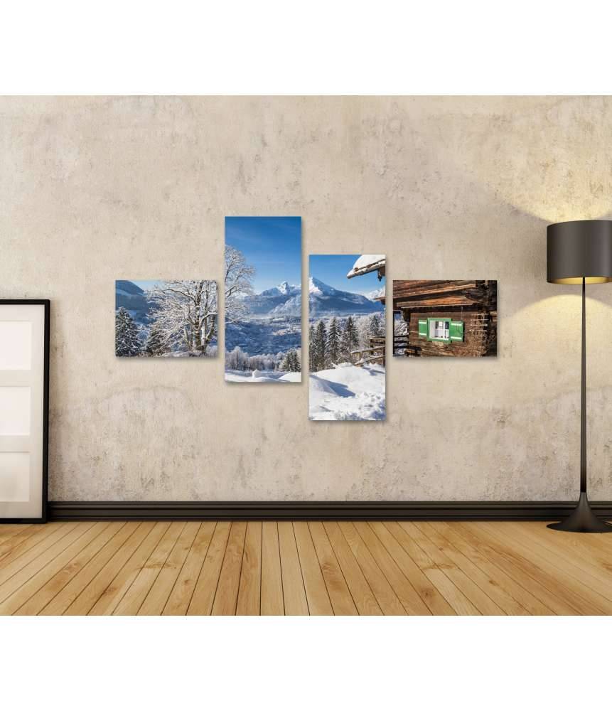 Islandburner Bild auf Leinwand Atemberaubendes Wandbild einer idyllischen Berglandschaft in Berchtesgaden Blitzangebot