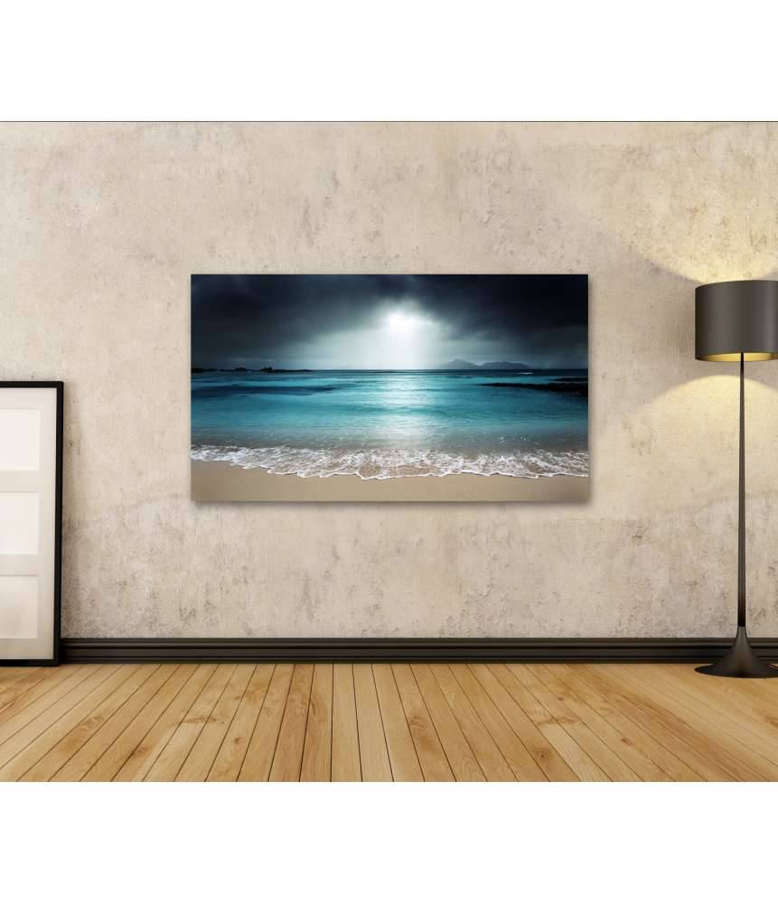 Islandburner Bild auf Leinwand Wandbild: Idyllischer Strand auf La Digue Island, Seychellen Tägliche Deals