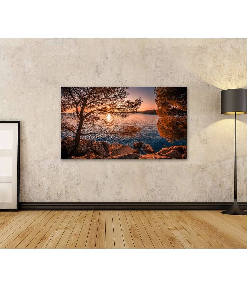 Islandburner Bild auf Leinwand Malerei der malerischen kroatischen Küste zwischen Sibenik und Primosten Letzte 3 Tage