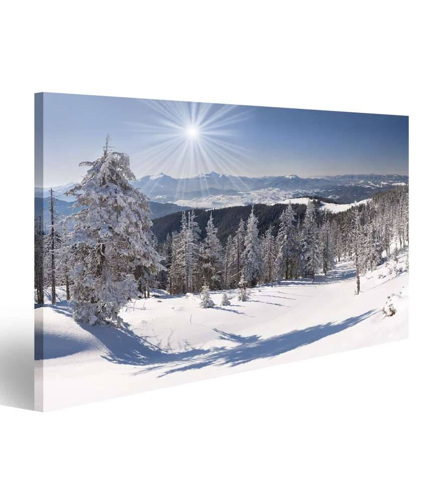 Islandburner Bild auf Leinwand Malerische Winterlandschaft in majestätischen Bergen Nur für heute