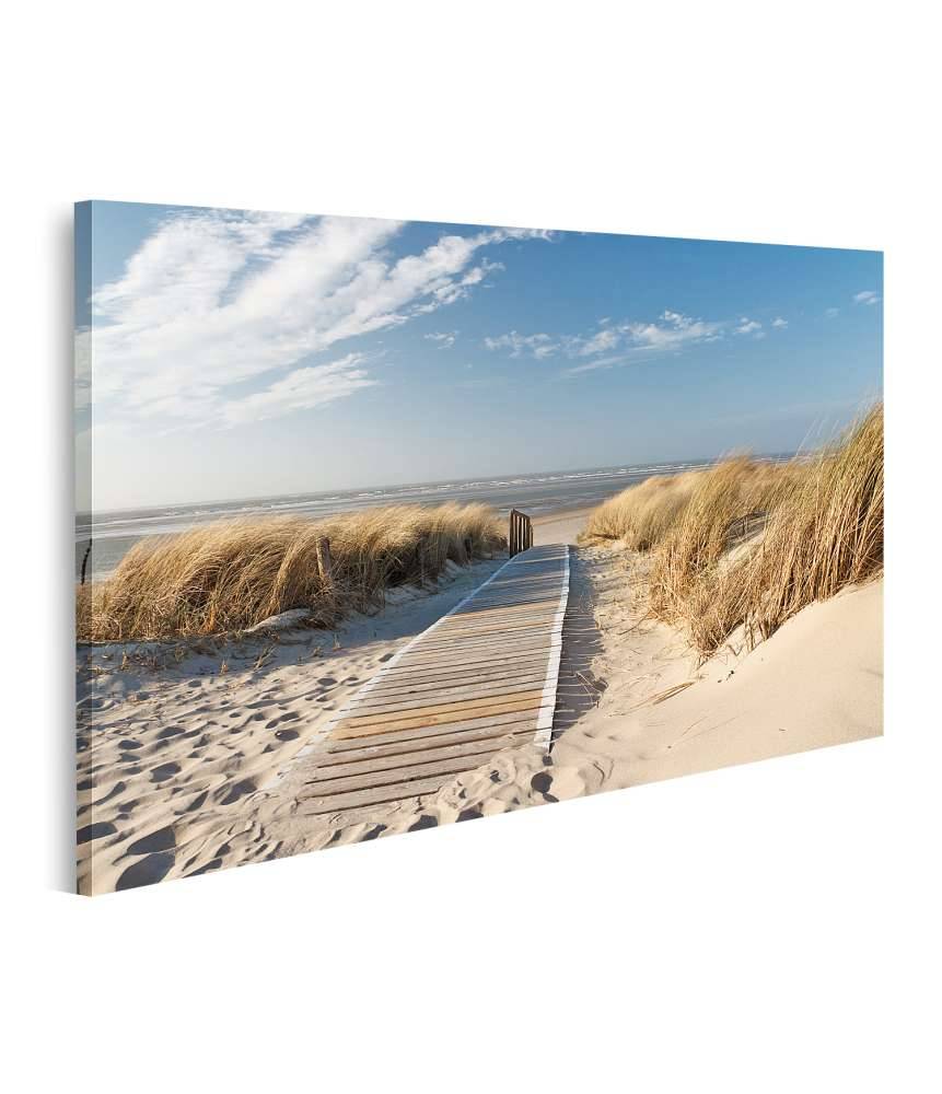 Islandburner Bild auf Leinwand Weg durch Dünen auf Langeoog zum Nordsee-Strand - Wandbild Nur noch ein Tag übrig