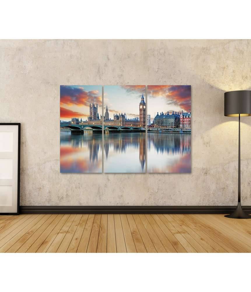 Islandburner Bild auf Leinwand Londoner Big Ben und Houses of Parliament, Großbritannien-Wandbild Clearance-Verkauf