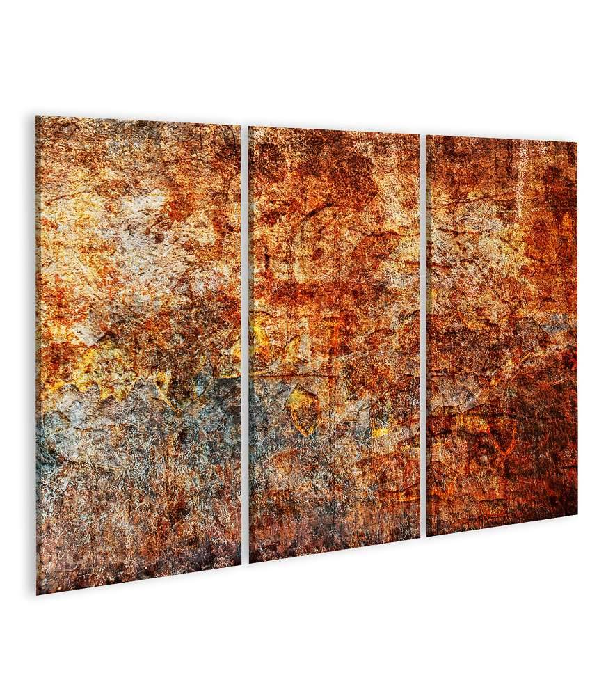 Islandburner Bild auf Leinwand Abstrakte Luxuskunst: Rostige Stahlplatte mit einzigartiger Metalltextur