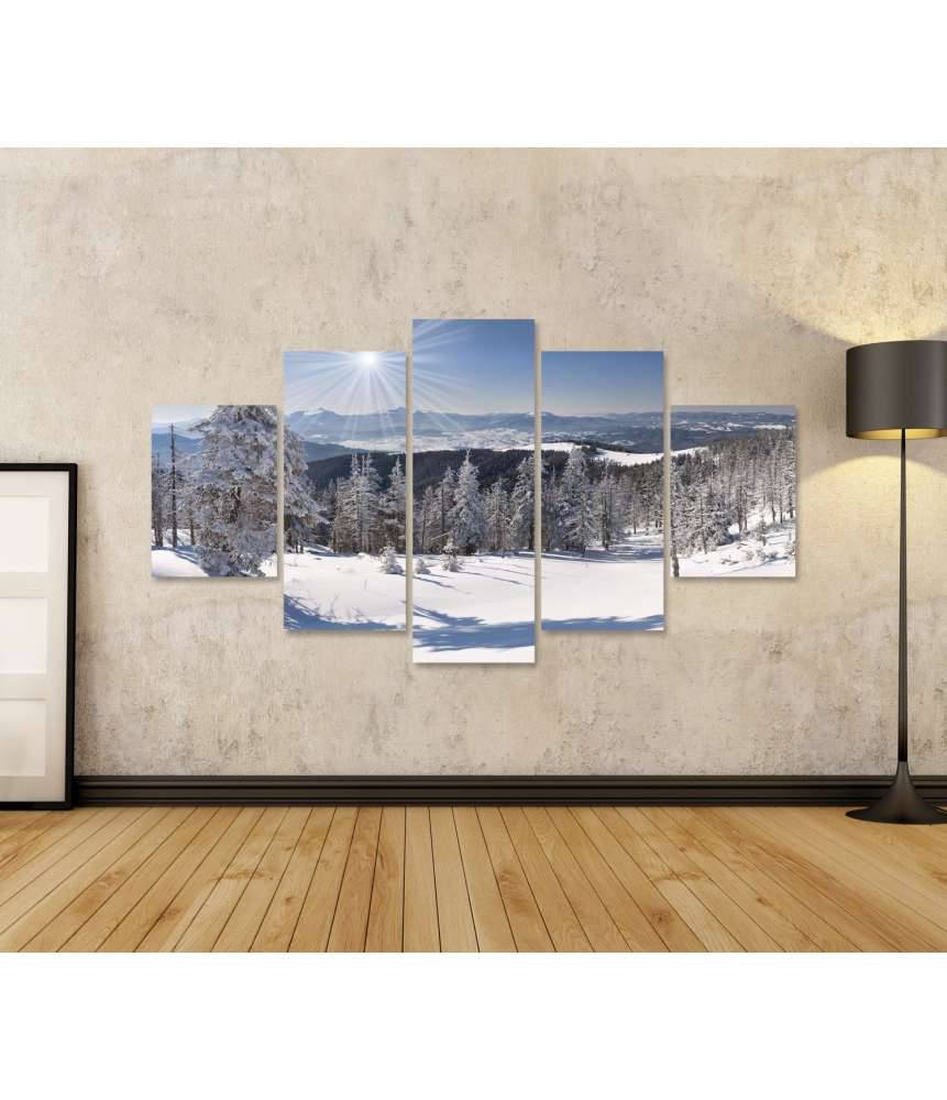 Islandburner Bild auf Leinwand Malerische Winterlandschaft in majestätischen Bergen Angebote