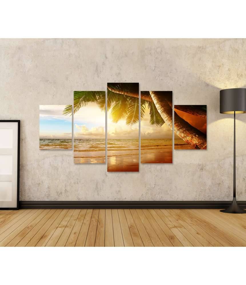 Islandburner Bild auf Leinwand Karibischer Sonnenaufgang am Strand Blitzverkäufe