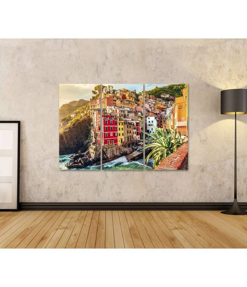Islandburner Bild auf Leinwand Sonnenuntergang in Riomaggiore, Cinque Terre Nationalpark, Ligurien, Italien Begrenztes Angebot
