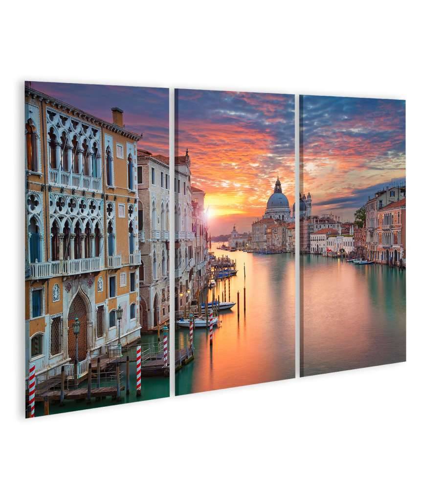 Islandburner Bild auf Leinwand Sonnenlichtbestrahltes Venedig: Canale Grande mit Gondoliere Exklusivangebot