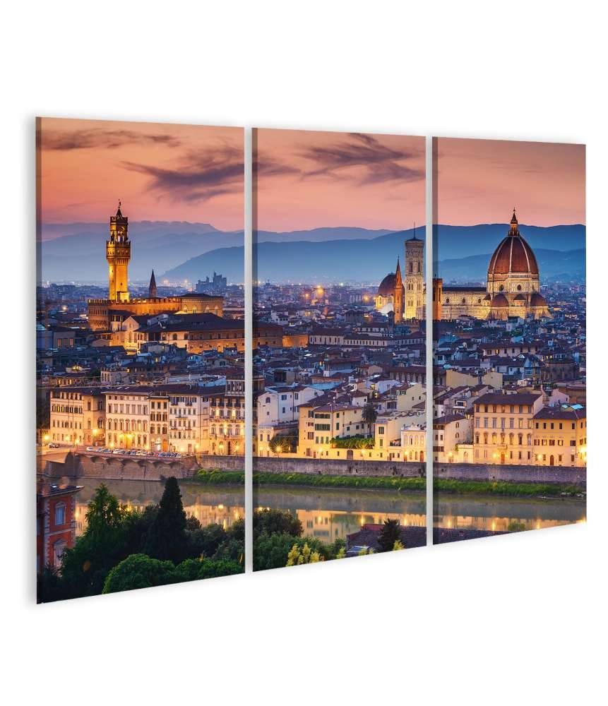 Islandburner Bild auf Leinwand Atemberaubender Sonnenuntergang über Florenz' Santa Maria Del Fiore Kathedrale Preisnachlass