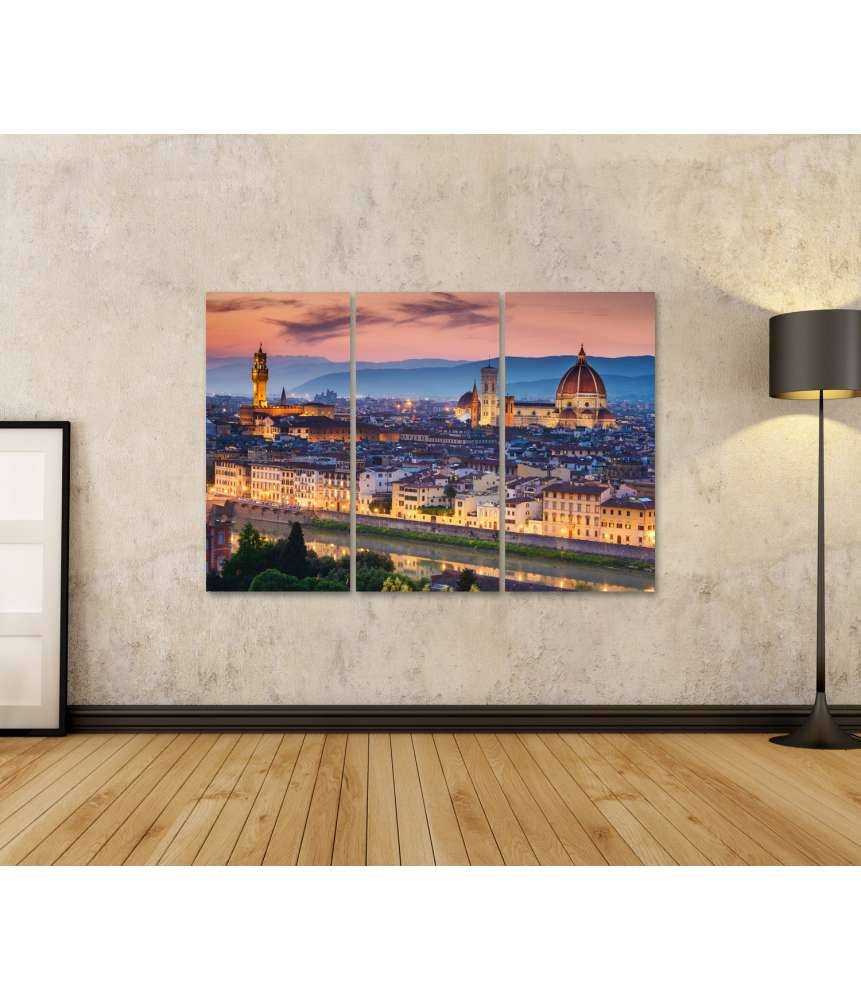 Islandburner Bild auf Leinwand Atemberaubender Sonnenuntergang über Florenz' Santa Maria Del Fiore Kathedrale Preisnachlass
