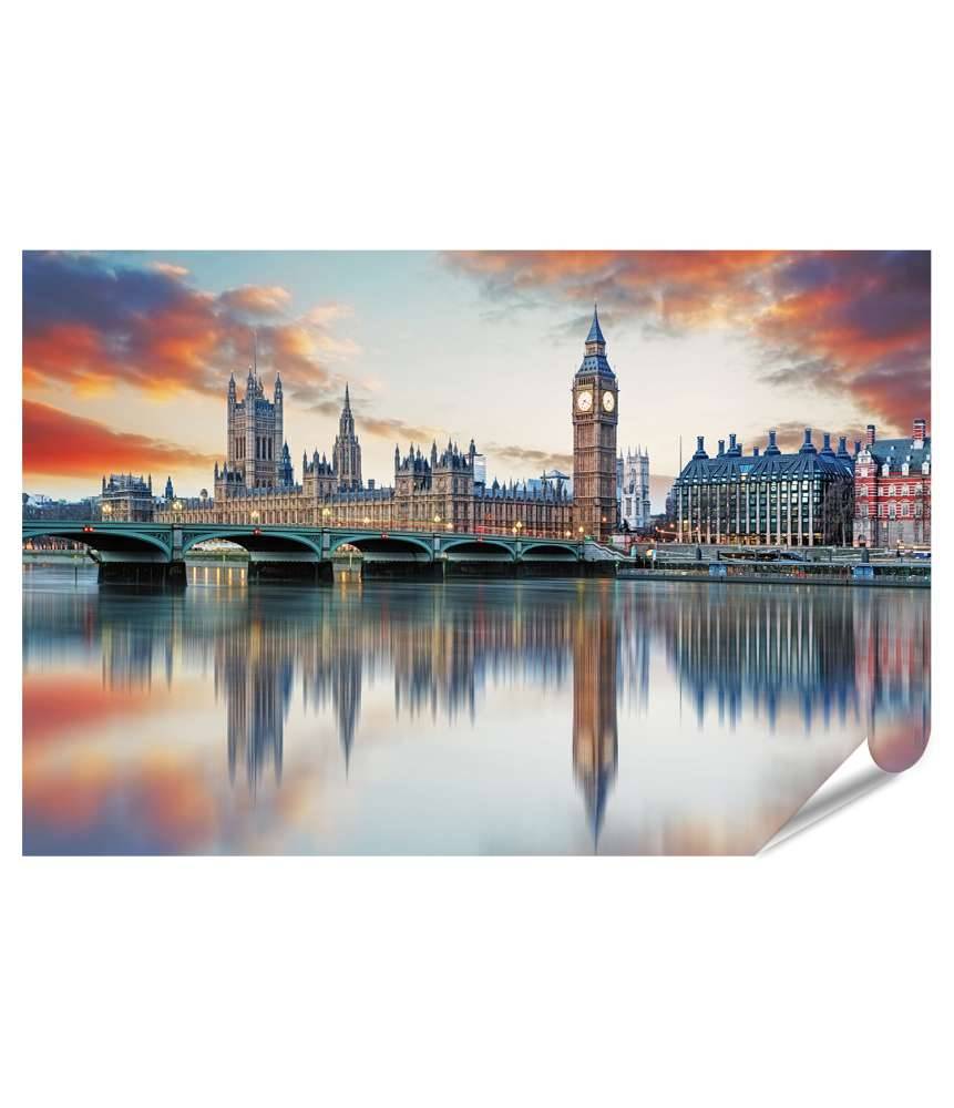 Islandburner XXL Premium Poster Londoner Big Ben und Houses of Parliament, Großbritannien-Wandbild