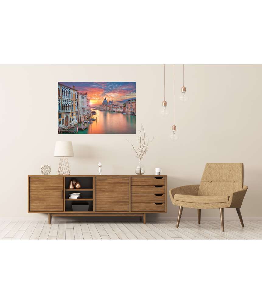 Islandburner XXL Premium Poster Sonnenlichtbestrahltes Venedig: Canale Grande mit Gondoliere Kauf eins, bekomm eins gratis