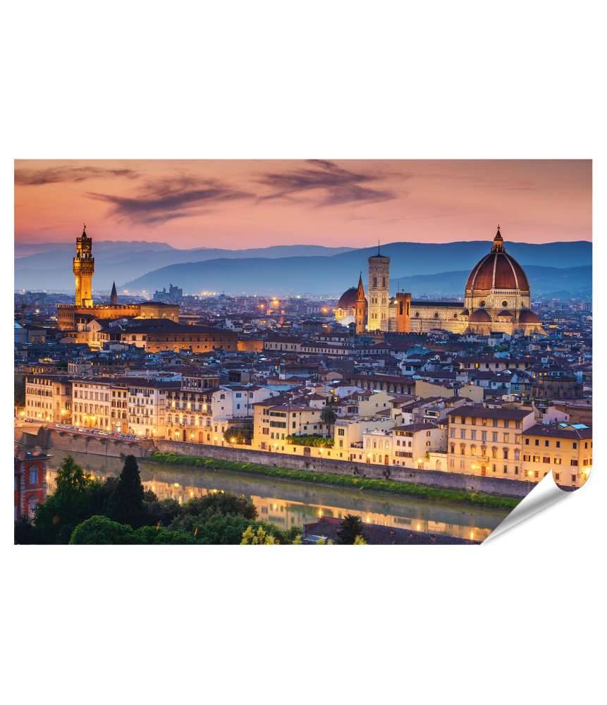 Islandburner XXL Premium Poster Atemberaubender Sonnenuntergang über Florenz' Santa Maria Del Fiore Kathedrale Tägliche Deals