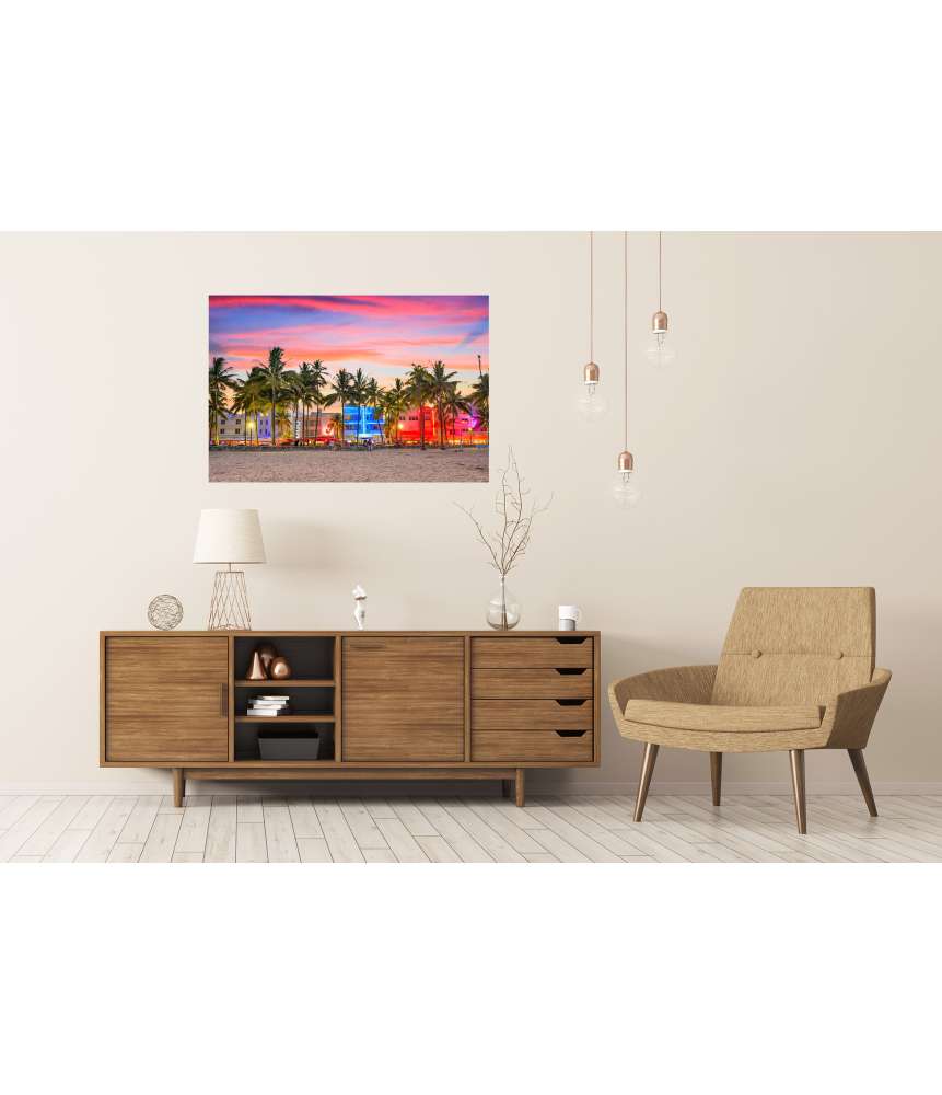 Islandburner XXL Premium Poster Wandbild am Ocean Drive, Miami Beach, Florida, USA Sonderangebote
