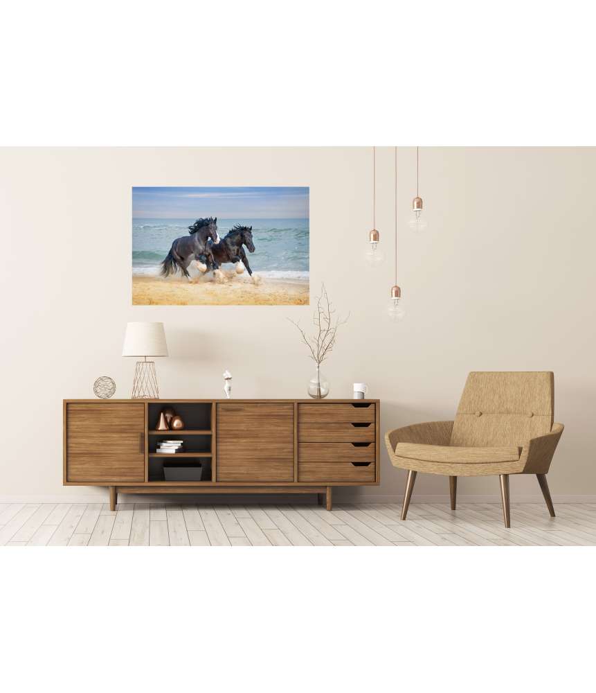 Islandburner XXL Premium Poster Großes Wandbild mit zwei majestätischen Pferden für Kinderzimmer Wochenangebot