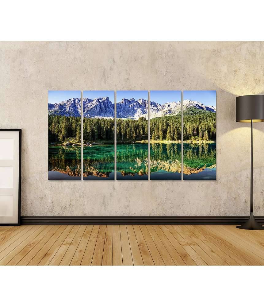 Islandburner Bild auf Leinwand Blick auf den malerischen Karersee in den italienischen Dolomiten Letzte 3 Tage