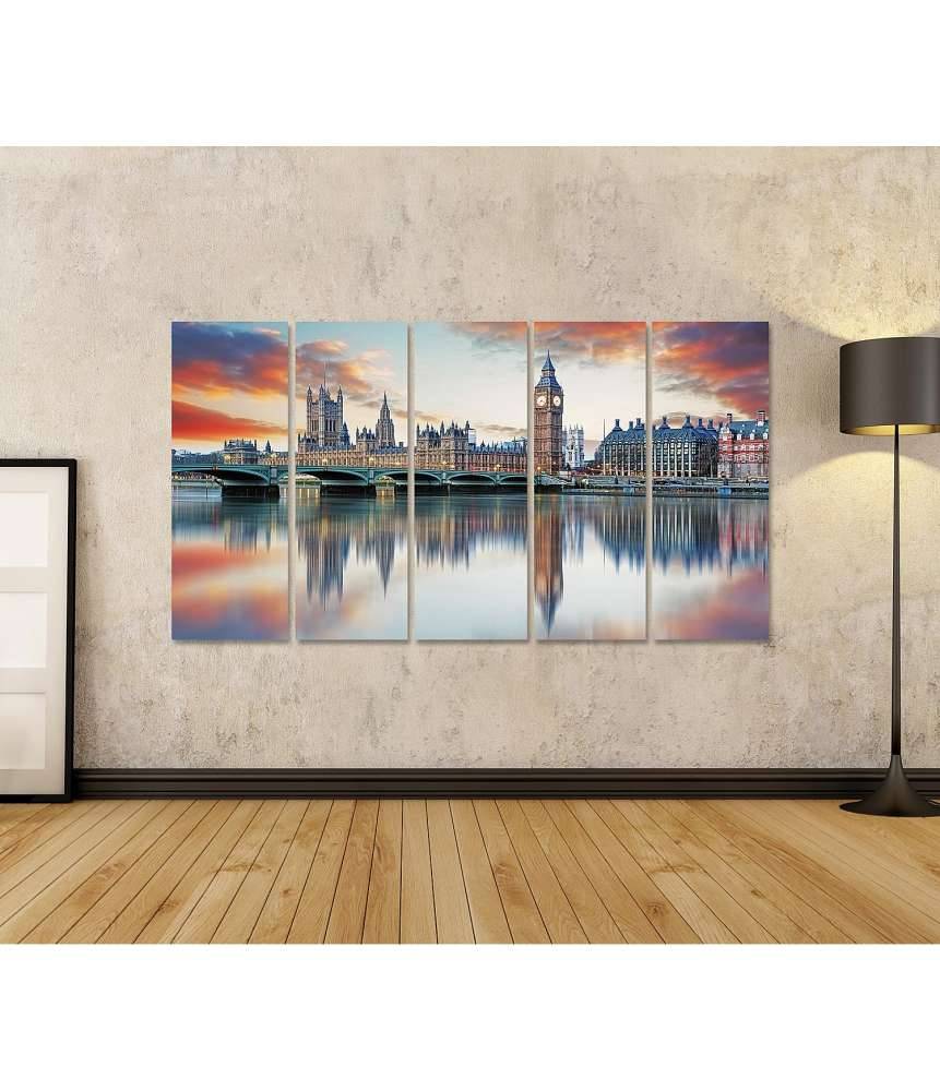 Islandburner Bild auf Leinwand Londoner Big Ben und Houses of Parliament, Großbritannien-Wandbild Letzte 2 Tage