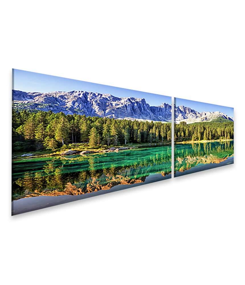 Islandburner Bild auf Leinwand Blick auf den malerischen Karersee in den italienischen Dolomiten Bis zu 55% Rabatt