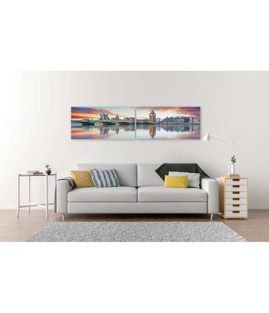 Islandburner Bild auf Leinwand Londoner Big Ben und Houses of Parliament, Großbritannien-Wandbild Super Rabatt