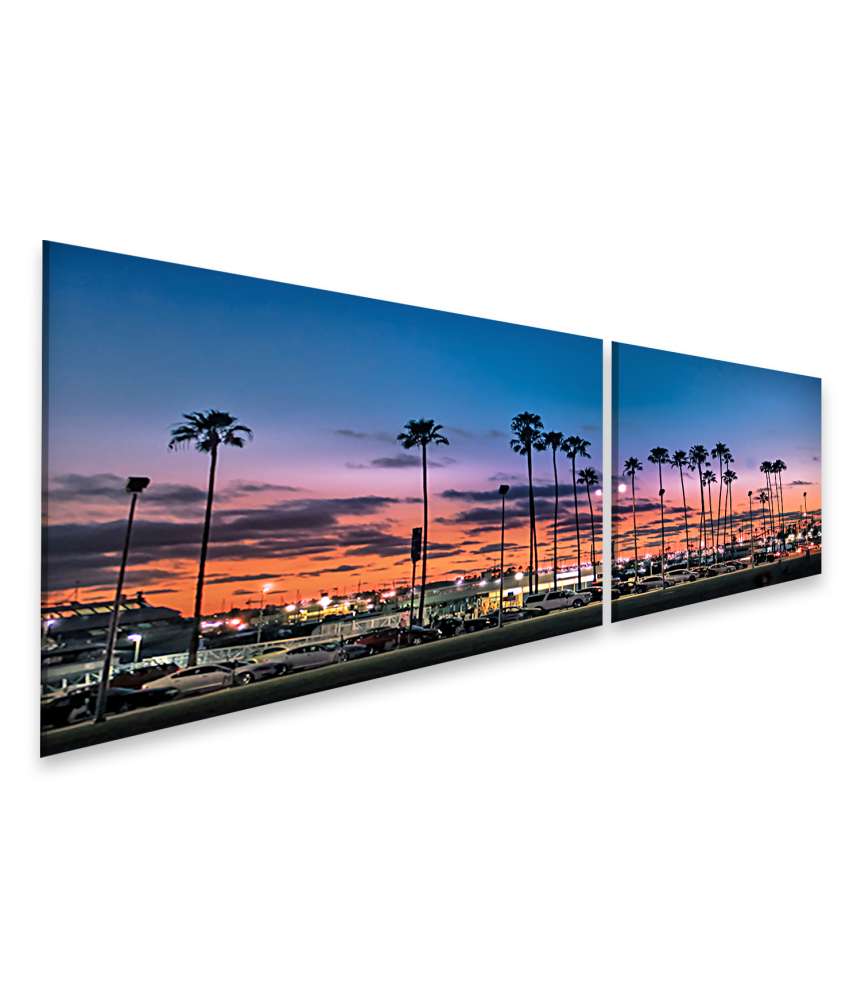 Islandburner Bild auf Leinwand Atemberaubender Sonnenuntergang über Palmen in Tampa, Florida Riesige Rabatte