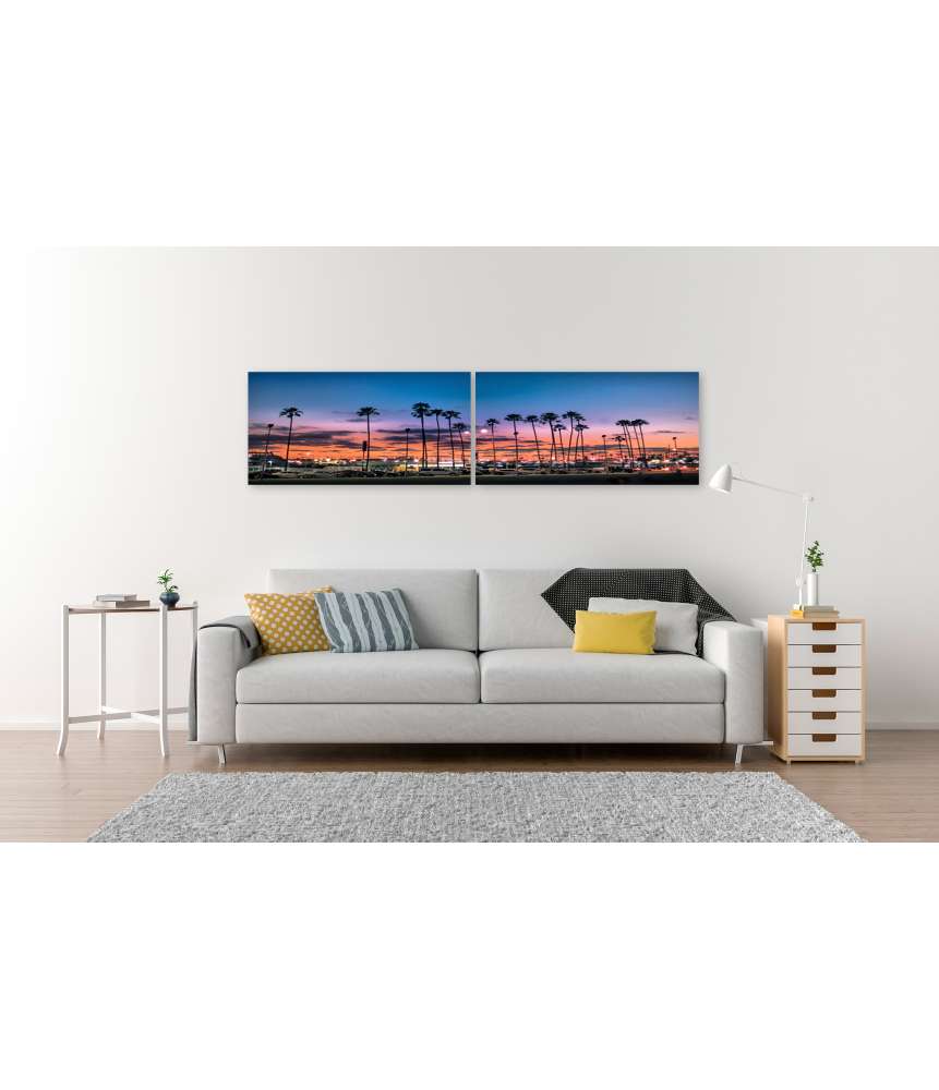 Islandburner Bild auf Leinwand Atemberaubender Sonnenuntergang über Palmen in Tampa, Florida Riesige Rabatte