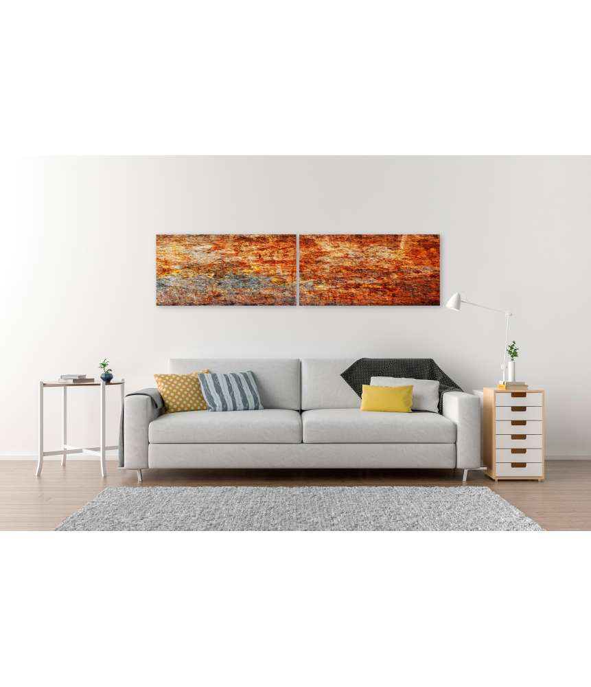 Islandburner Bild auf Leinwand Abstrakte Luxuskunst: Rostige Stahlplatte mit einzigartiger Metalltextur Kostenloser Versand international