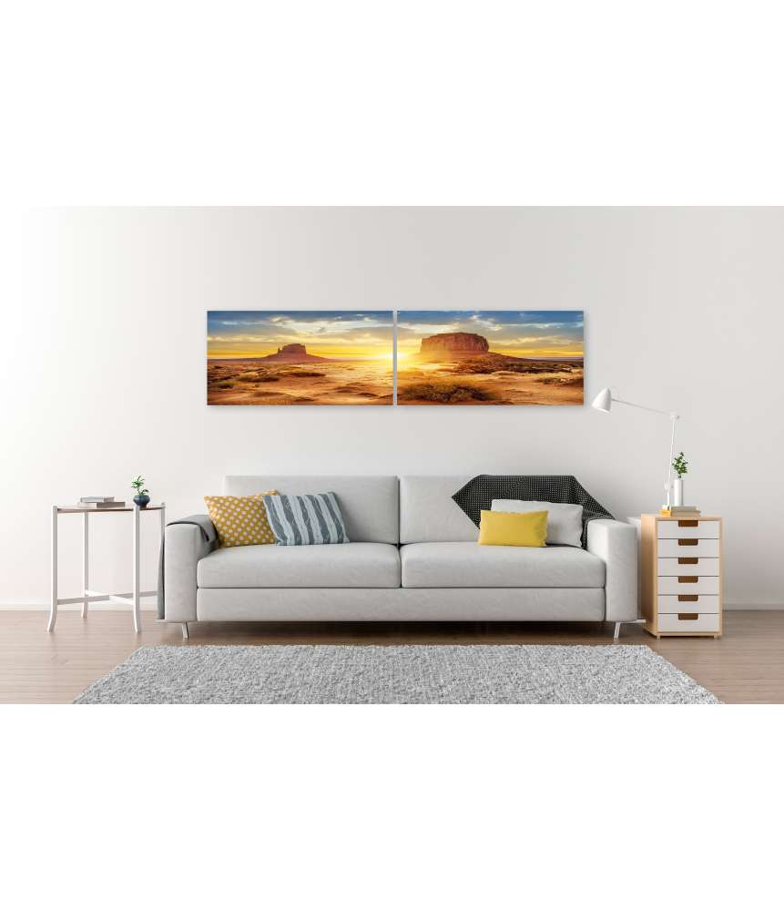 Islandburner Bild auf Leinwand Sonnenuntergang im Monument Valley mit Blick auf Three Sisters Canyon, USA Begrenzt auf 3 Tage