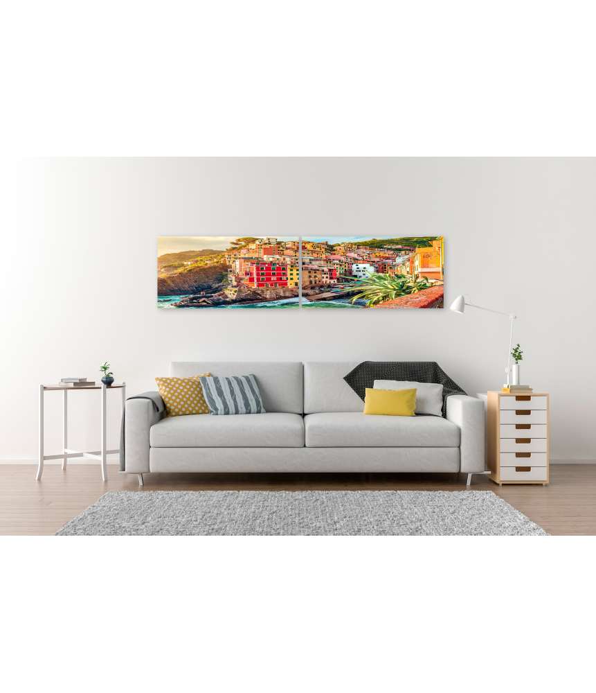 Islandburner Bild auf Leinwand Sonnenuntergang in Riomaggiore, Cinque Terre Nationalpark, Ligurien, Italien zollfrei