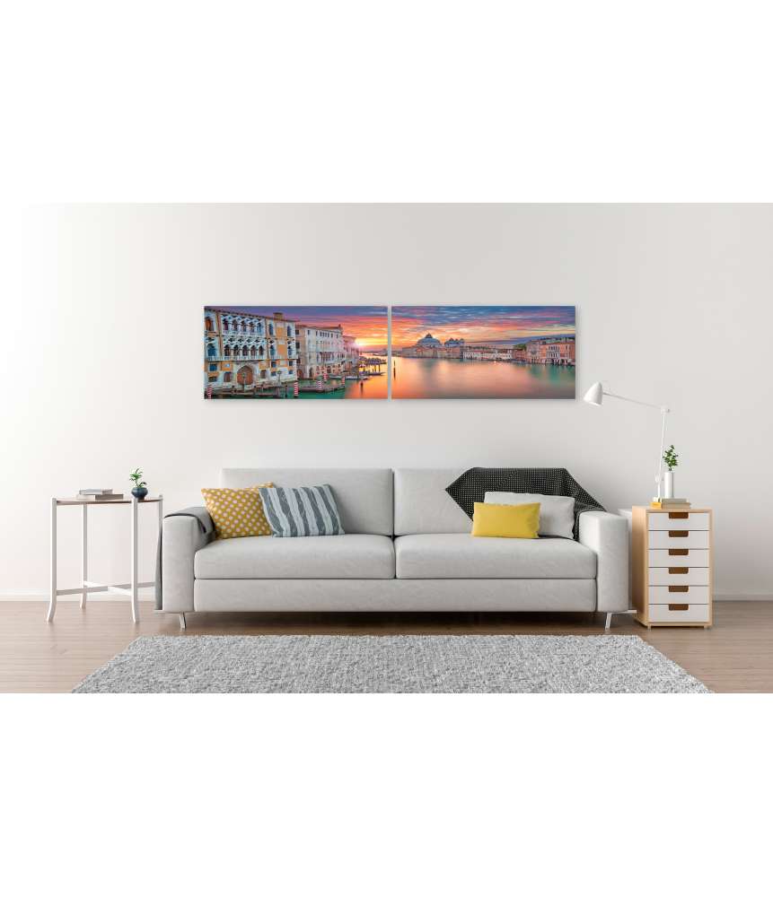 Islandburner Bild auf Leinwand Sonnenlichtbestrahltes Venedig: Canale Grande mit Gondoliere Rabatte dieses Monats